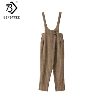 

2020 Spring New Women's Korean Style Fashion Jumpsuits Strap Pockets High Waist Casual Female Slim Harem Pants B9D406K