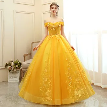 Quinceanera Dress 2024 New Prom Dress Yellow Ball Gown Sweet Floral Print Quinceanera Dresses Robe De Bal Custom Size Customized