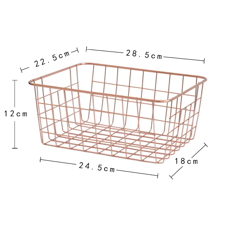 golden big Ins, скандинавском стиле, Металлическая роза, Золотая сетка, корзина для Basketry, держатель для хранения, для дома, офиса, ванной комнаты, полка, органайзер, аксессуары для стола - Цвет: golden big