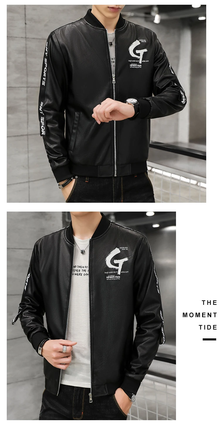 Осенняя кожаная куртка мужская мотоциклетная мужская куртка Chaqueta Hombre Jaqueta De Couro Slim Fit Chaqueta Cuero Hombre Leren Jas Heren