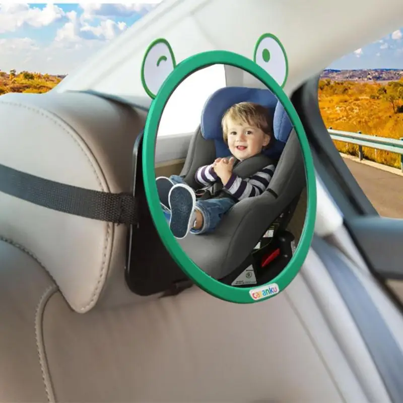 Регулируемое автомобильное детское зеркало с мультяшным автомобилем, аксессуары для автомобиля, зеркало заднего вида, широкое зеркало заднего вида, детское сиденье безопасности, зеркало, подголовник, крепление
