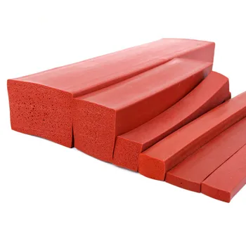 

Custom silicone foam sealing strip red silicone foam square high temperature resistant sealing strip oven sealing sponge