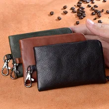 Новая стильная сумка для ключей из натуральной кожи для мужчин и женщин, сумка для ключей на молнии, женская сумка для ключей в Корейском стиле, нулевое растительное Дубление shu gao pi W