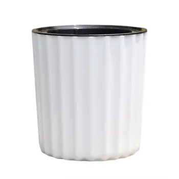 

New Automatic Vertical Stripes Round Shape Self Watering Plant Flower Pot Planter For Desktop Table Floor Garden Home Decoration