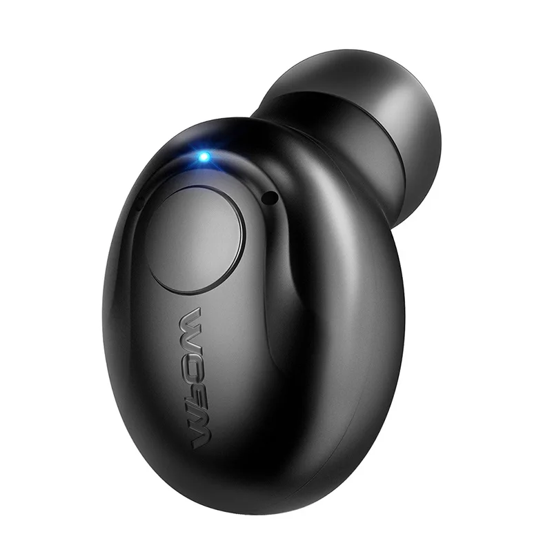 MPOW Bluetooth наушник один беспроводной наушник мини-наушники-невидимки с микрофоном 2 магнитные зарядные устройства/чехол для мобильного телефона - Цвет: Black