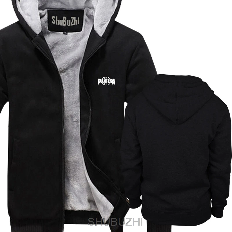 Толстовка с логотипом Pantera, американский хэви-метал, рок-группа, зимнее пальто, мужские зимние толстовки с длинными рукавами, Толстая куртка sbz4221 - Цвет: thick black