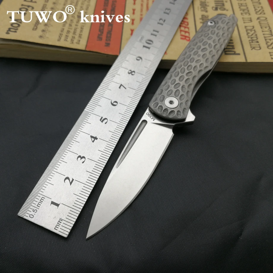 

TUWO Knives EDC knife M390 powder steel Fine folding knife TC4 titanium alloy mini tactical folding knife