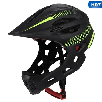 

LED Kids Off-road Full Face MTB Bike Helmet Balance Sports Safety Kids Full Covered Helmets Downhill Scooter BMX 42-52cm