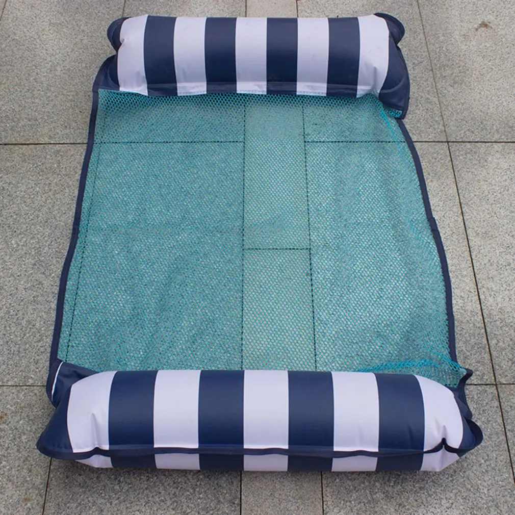 Environmentally Friendly Pvc Material Inflatable Floating Row Water Striped Hammock Inflatable Floating Bed - Цвет: Белый