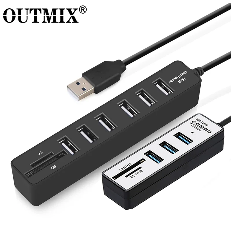Концентратор USB 3.0 для ПК хаб с 3 и 6 высокоскоростными портами 2.0 устройство