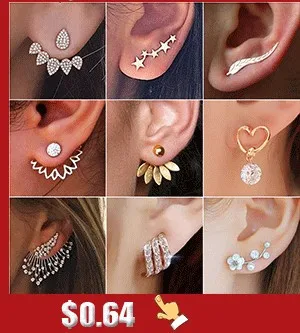 New Fashion Women Lady Crystal Lotus Flower Earrings Ear Hook Stud Jewelry Gift 