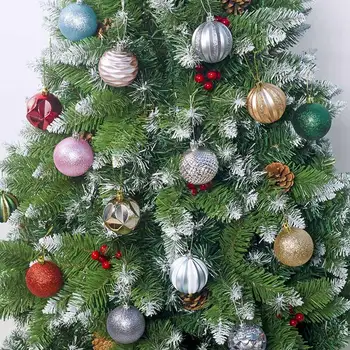 

12pcs 5.5cm Glitter Christmas Tree Ball Baubles Colorful Xmas Party Home Garden Christmas 2021 Decoration Supplies
