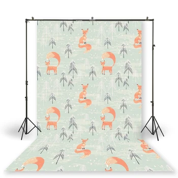 

HUAYI Photography Backdrop Newborns Baby Birthday Studio Photo Background Fox Pattern Christmas Day Photo Backdrops XT-6856