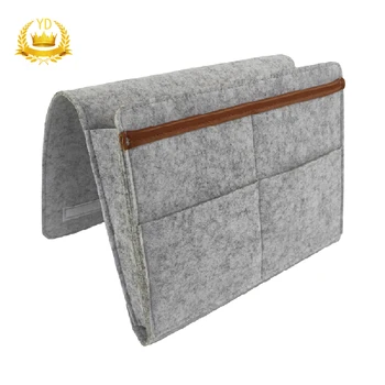

Hot Bed Pocket Organizer Bedside Caddy Felt Bed Storage Organizer Bag Sofa Hanging Storage Bag For Organizing Tablet Magazine