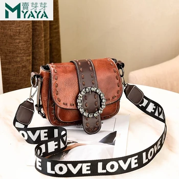 

MAIYAYA Leather Shoulder Bag For Woman 2020 New Fashion Small Crossbody Bags Zippers Decoration Spring Flap Bags Messenger Bag