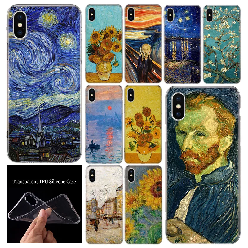 Популярный чехол Ван Гога с рисунком маслом для Apple iphone 12 Mini 11 Pro XR X XS Max 7 8 6 6S Plus + 7G 6G