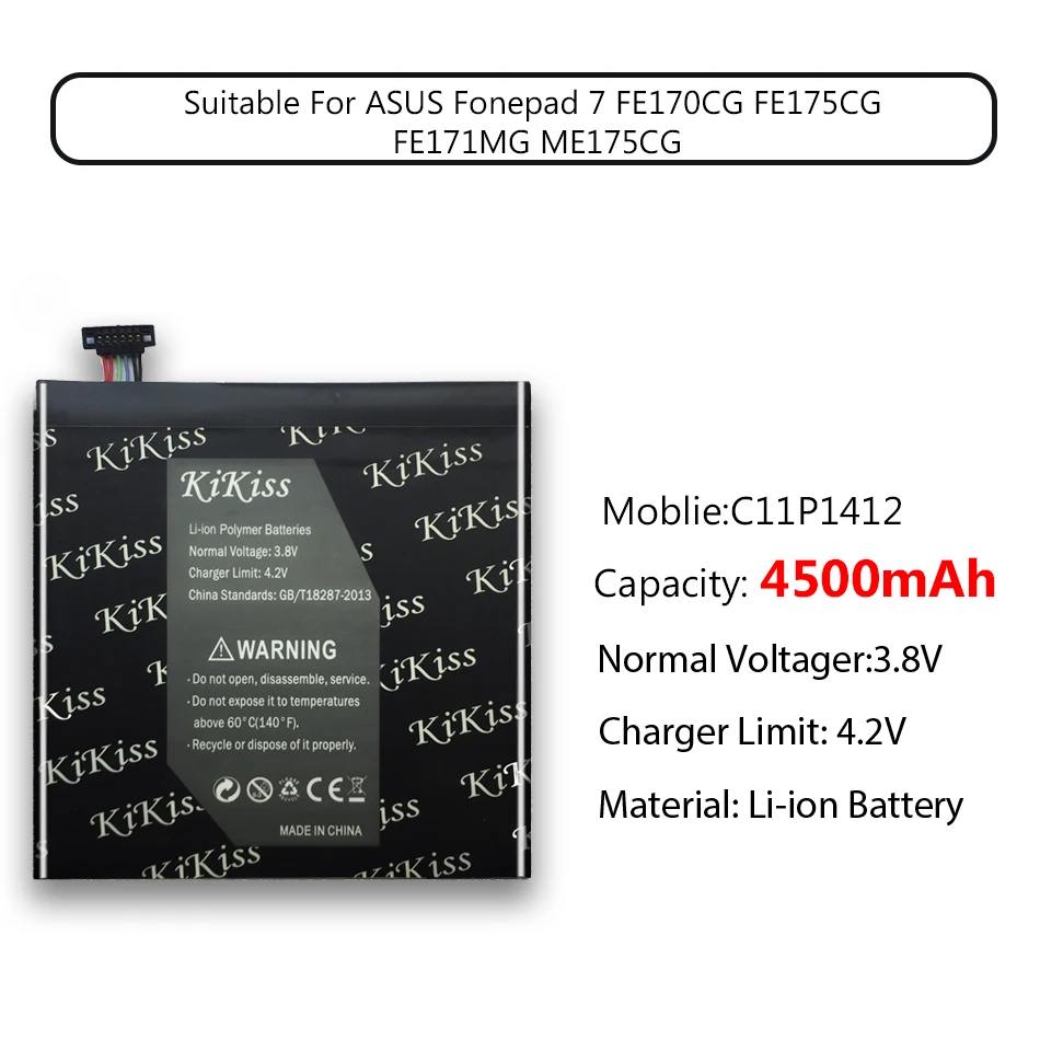 Для ASUS Fonepad 7 FE170CG FE175CG FE171MG ME175CG планшета литий-полимерный аккумулятор Replacemeny Батарея C11P1412 4500 ма-ч
