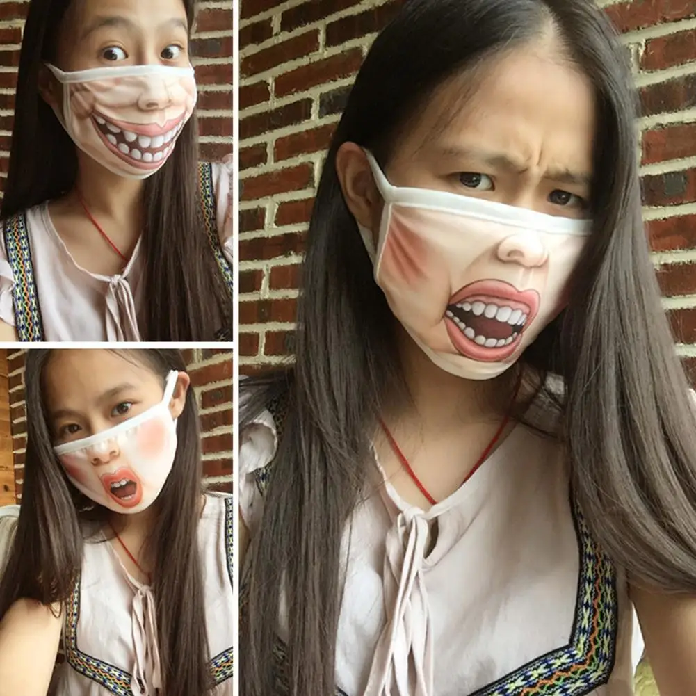 

DishyKooker Creative Mischievous Mouth Mask Anti-Dust Warm Face Masks