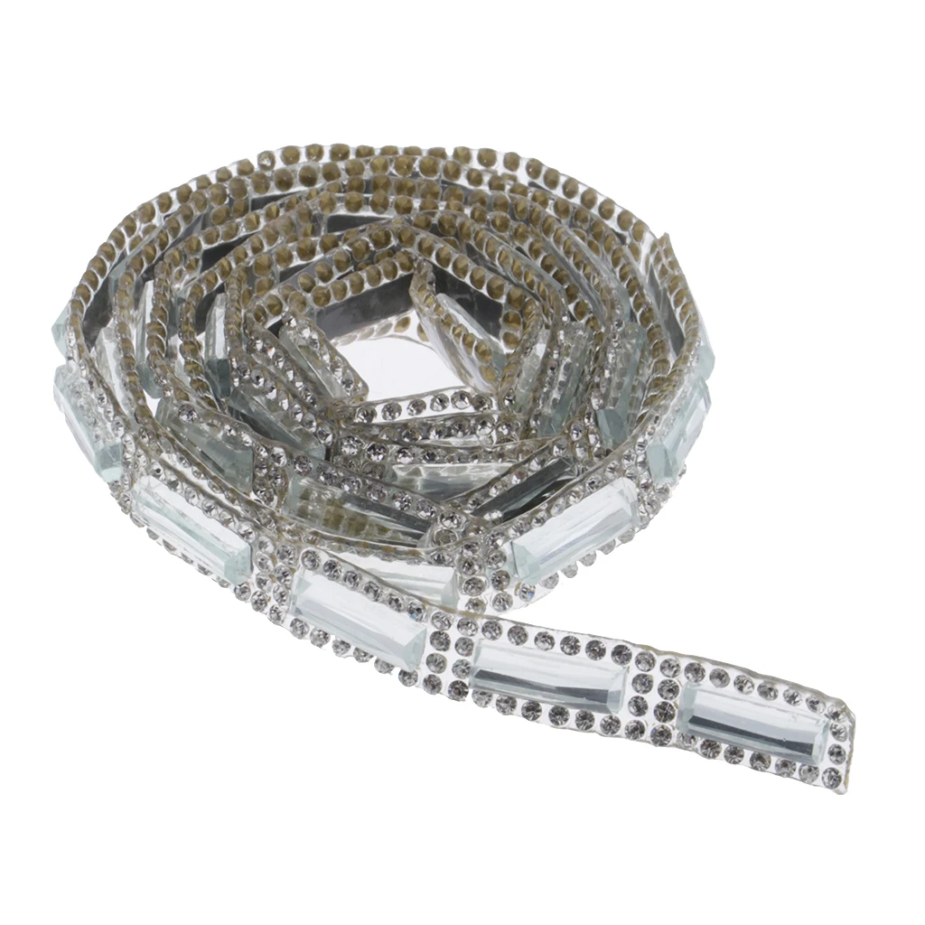 Rhinestone Trim Chain Crystal Banding Bridal Applique for Garment Wedding Dress Decoration 1 Yard