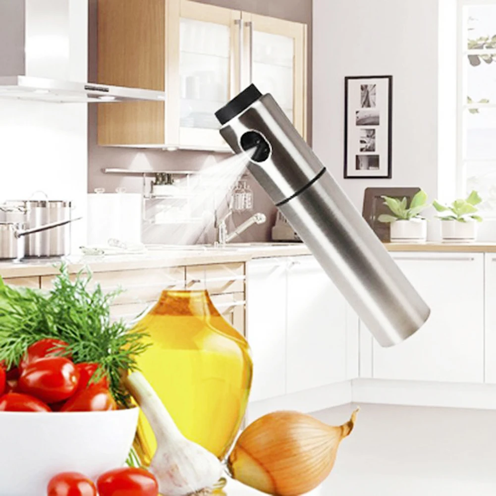 100ml Stainless Steel Oil Bottle Stopper Olive Oil Sprayer Liquor Dispenser Leak Proof Pourer BBQ Oil Dispenser Kitchen Gadgets