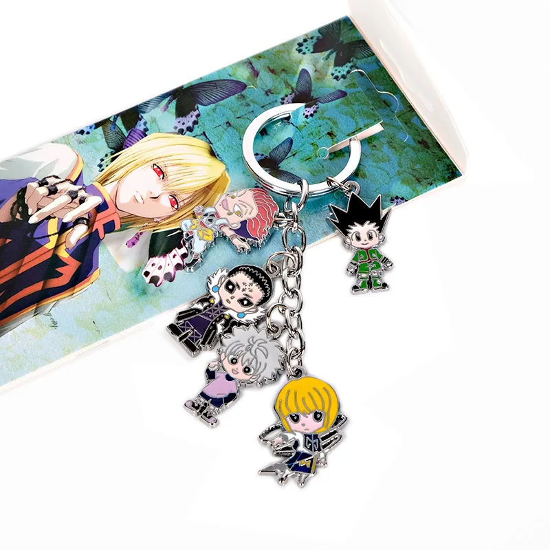 Аниме Hunter X Keychain Gon Killua Zoldyck Kurapika Hisoka металлические фигуры брелок автомобильный