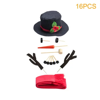 

Outdoor Christmas Decoration Winter Party Toys Holiday Snowman Decorating Kit Kids Adult Eyes Mouth Making Gift Hat Scarf