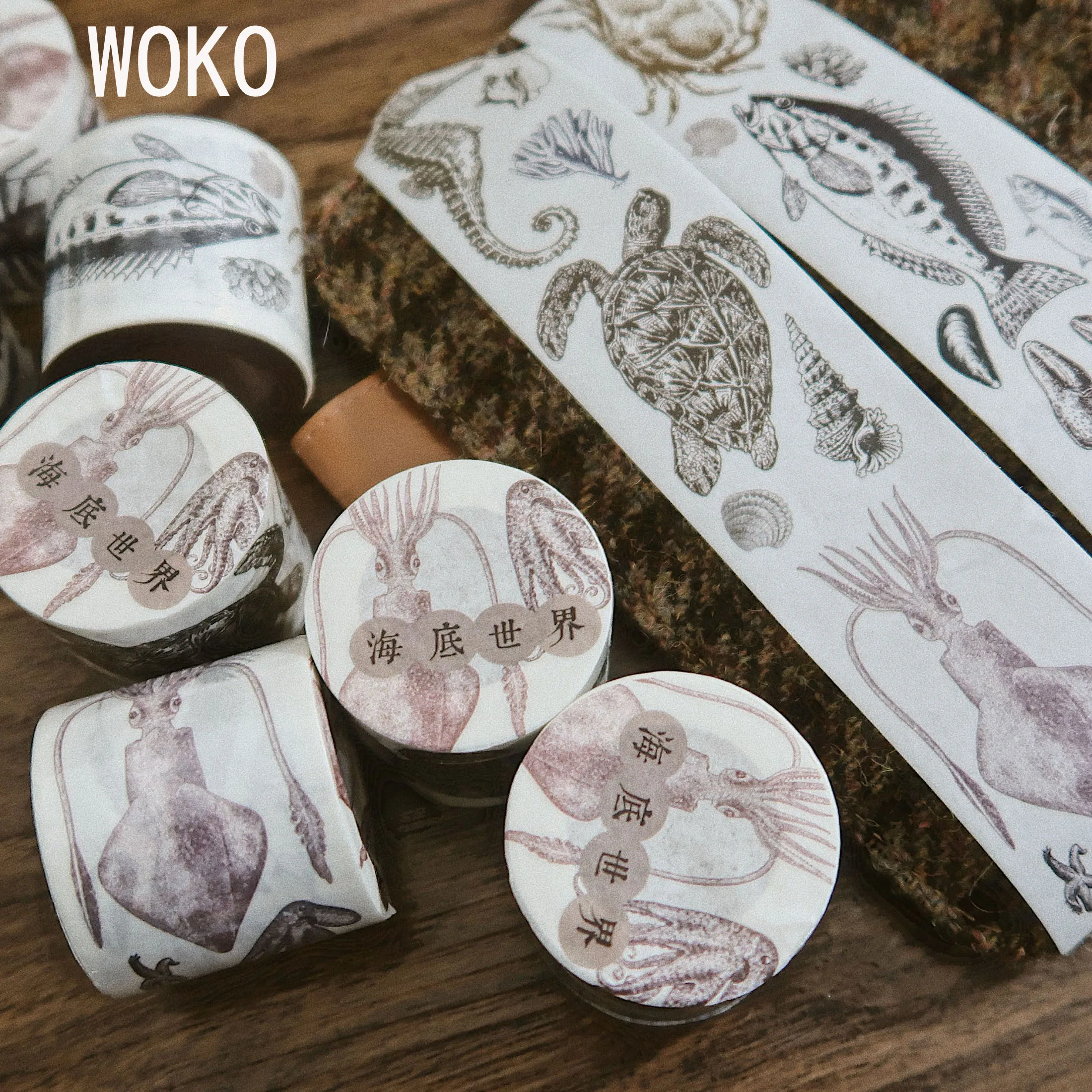 WOKO Специальные чернила 35 мм* 5 м старый подводный мир стикеры Reteo Fossil древних животных деко Васи клейкие ленты DIY Скрапбукинг маскирующая лента