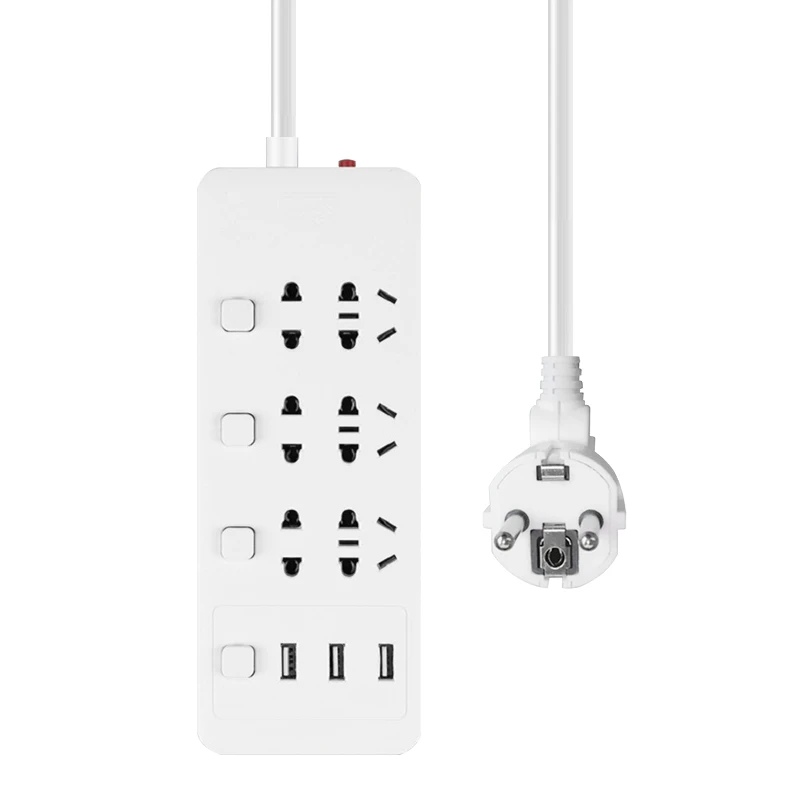Multiple AC Electrical AU/EU/UK Plug Individual Switched Power Strip 1.8/2.8M Overload protection Rewireable | Электроника
