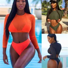 Summer Women Triangle Three-Piece Suit Sexy Bikini Set Bandage Push-Up Swimsuit Bathing Beachwear