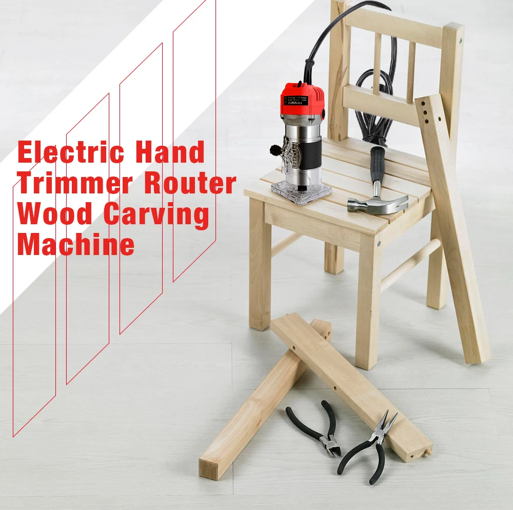 800 Вт 30000 об/мин деревообрабатывающий электрический триммер деревянная фрезерная гравировка долбежная Обрезка машина ручная машинка для резки дерева маршрутизатор
