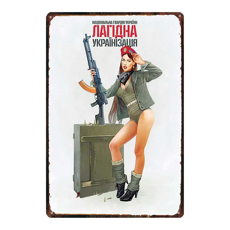 DU-3490 Русский журнал сексуальная девушка доска металлическая винтажная настенная бар Домашний отель искусство ресторан украшение стены стикер 30X20 см DU-3467B - Цвет: DU-3490