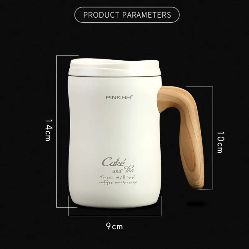 US $20.95 New Arrival Pinkah 470ml Vacuum Coffee Cup With Handle Insulation Mug Office Leakproof Tea Cup With Lid Household Milk Thermos
