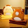 Cartoon Animals Plush Pillow  Keep warm Multifunction 3 in 1 Throw Pillow Hand Warm Pillow Cushion Baby Kids Blanket Stuffed Toy 1