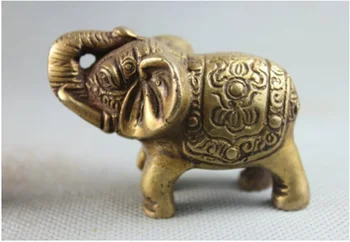 

Tibet Tibetan Buddhism Brass Lucky Religion Fengshui Fu Elephant Statue Figure K