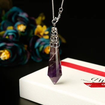 

1PC Fashion Natural Crystal Cone Mineral Ornaments Vintage Pointing Repair Magic Yoga Divination Amulet Energy Pendant DIY Gift
