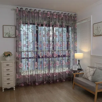 

2.5x1.4m/2x1m Polyester Purple/Beige Peony Flower Screens Modern Home Decoration Can Be Used As Curtain/Display Background