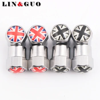 

4 pcs case for BMW Mini Cooper 2011 2012 2013 Car UK emblem Tire Valve Caps accessories