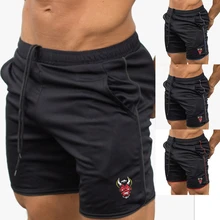 Мужские брендовые тонкие спортивные быстросохнущие Фитнес Бодибилдинг модные повседневные тренажерные залы для бега тренировки пляжные уличные Короткие штаны M-XXL