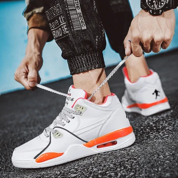 

Male Spring Autumn high top sneakers Women vulcanized Cushion shoes Lace-up Men Rubber sole Casual Shoes Men Reflective Sneakers