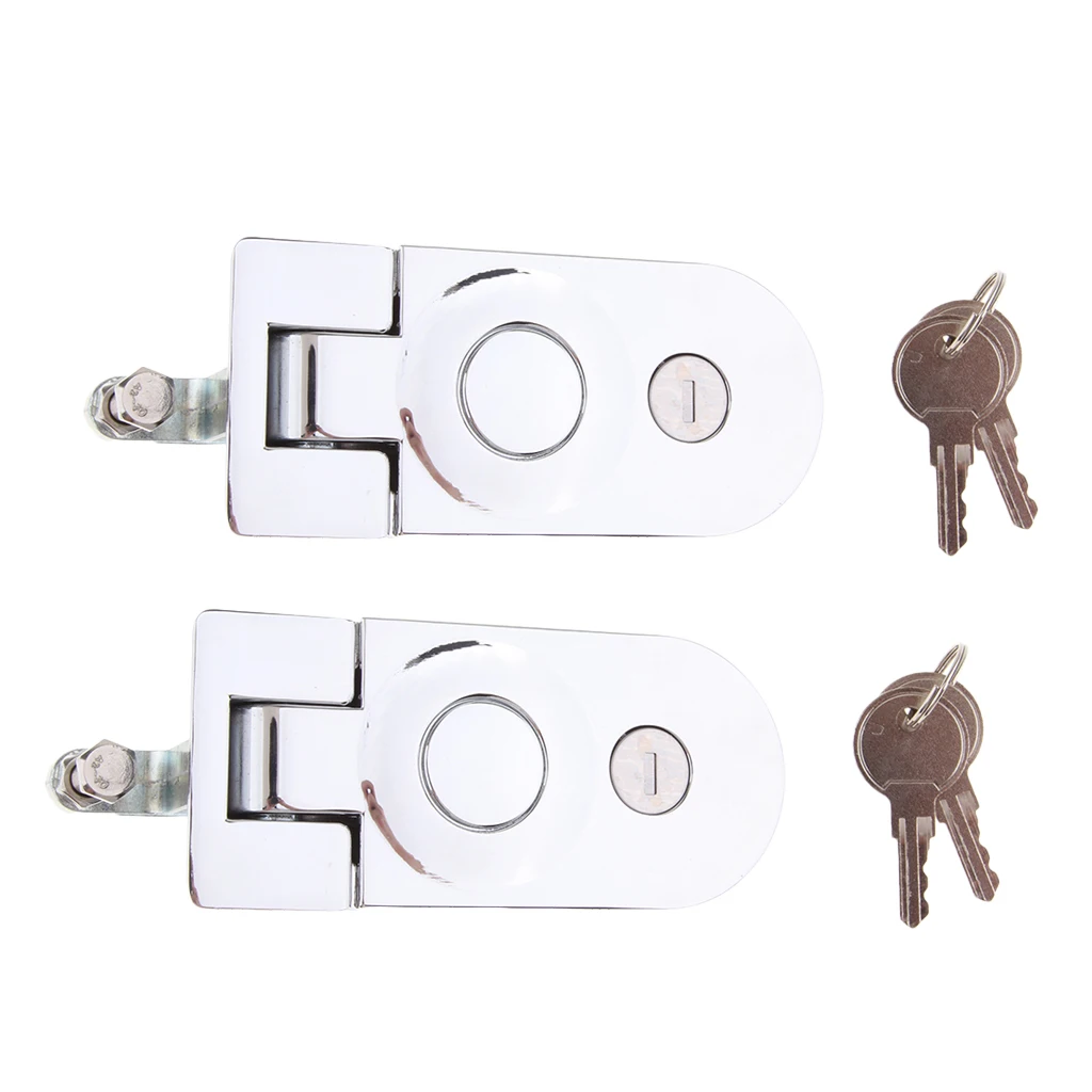 2x RV Baggage Compartment Door Lock - Flush Mount Compression Latch Key Locking w/ Keys for Boat Door Cabinet Cockpit Floor