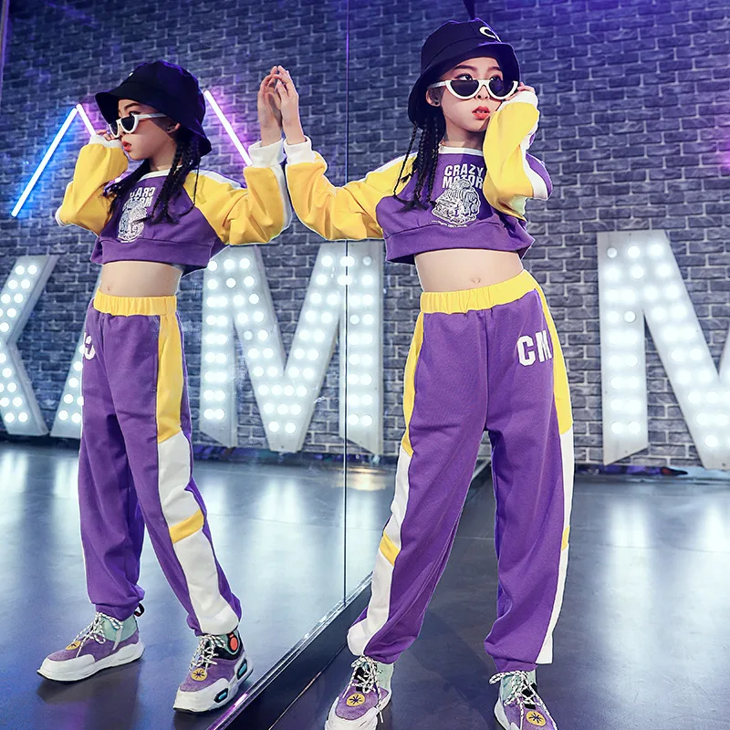 

Girls Navel Jazz Table Costume Set Korean-style Autumn Children Hip Hop Hiphop Hip Hop Dancing Dress Fashion