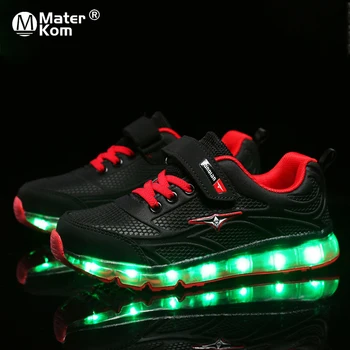 

Size 27-37 Luminous Sneakers for Girls Led Light Up Shoes Boys USB Charging Glowing Shoes Children Sneakers with Luminous Sole