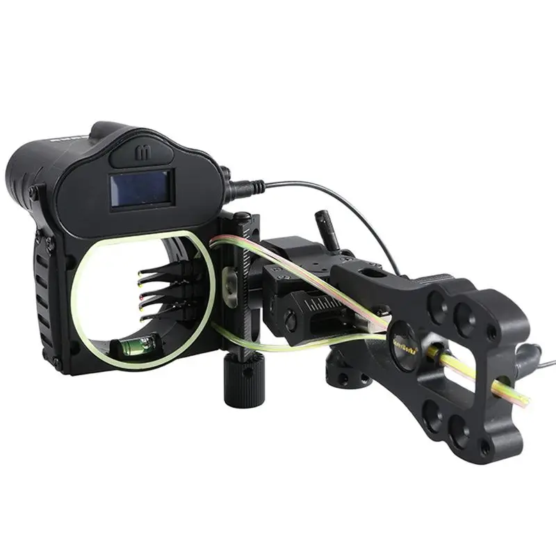 New Five-Pin Fast Adjustment Sight Ranging Bow Aiming Laser Range Finder for Hunting Entertainment Archery Real-Time Rangefinder