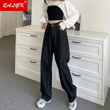Women Plus Size Jeans Straight-leg Autumn New Loose Retro High-waisted Pants Fashionable Casual Looking Thin All-match Female