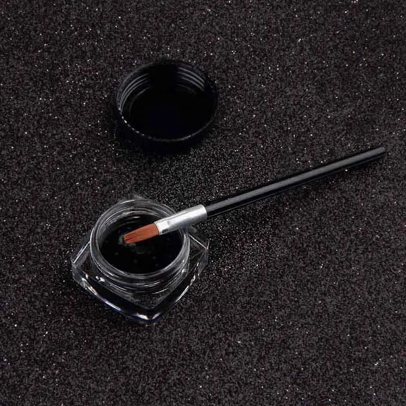 Black Eyeliner Cream Make Up Comestics Long-lasting Waterproof Liquid Eye Liner Gel Makeup Tools For Eyeshadow With Brush Set