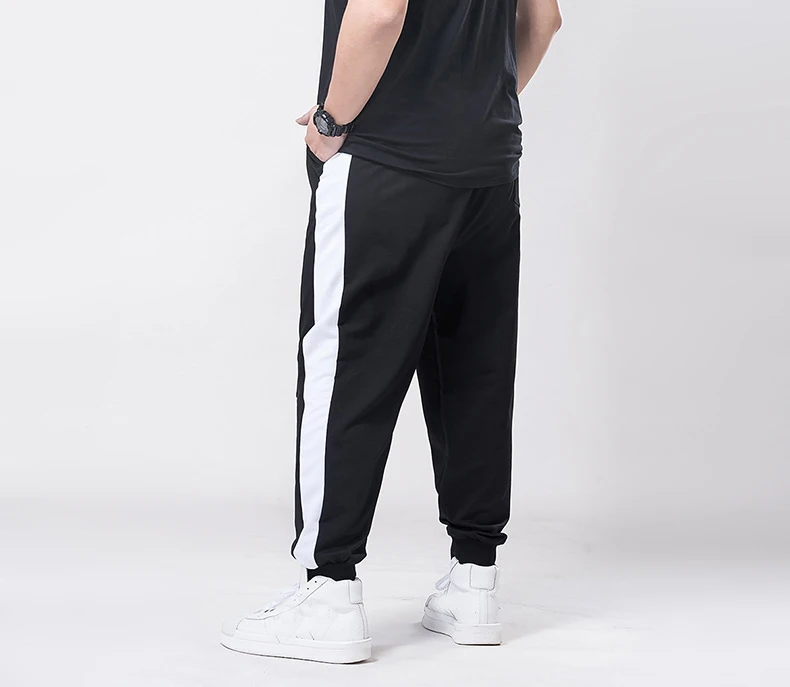 6XL 7XL осенние мужские повседневные спортивные штаны спортивные брюки простые плюс размер с высокой талией свободные эластичные стрейч 130 кг хлопковые брюки