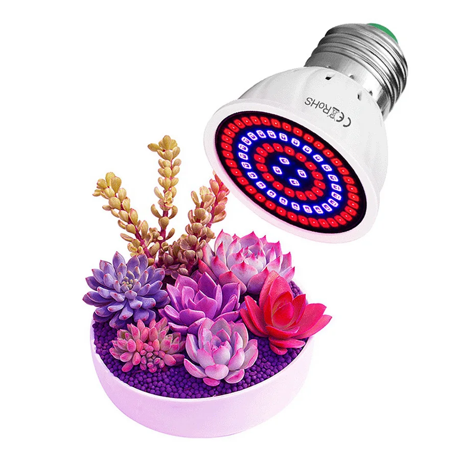 Grow Light Bulbs E27 Full Spectrum 220V 80LED Grow Light Lamp for