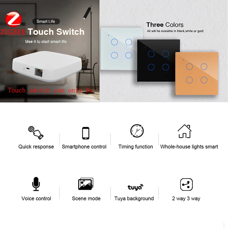 zigbee casa inteligente wifi interruptor de toque 01