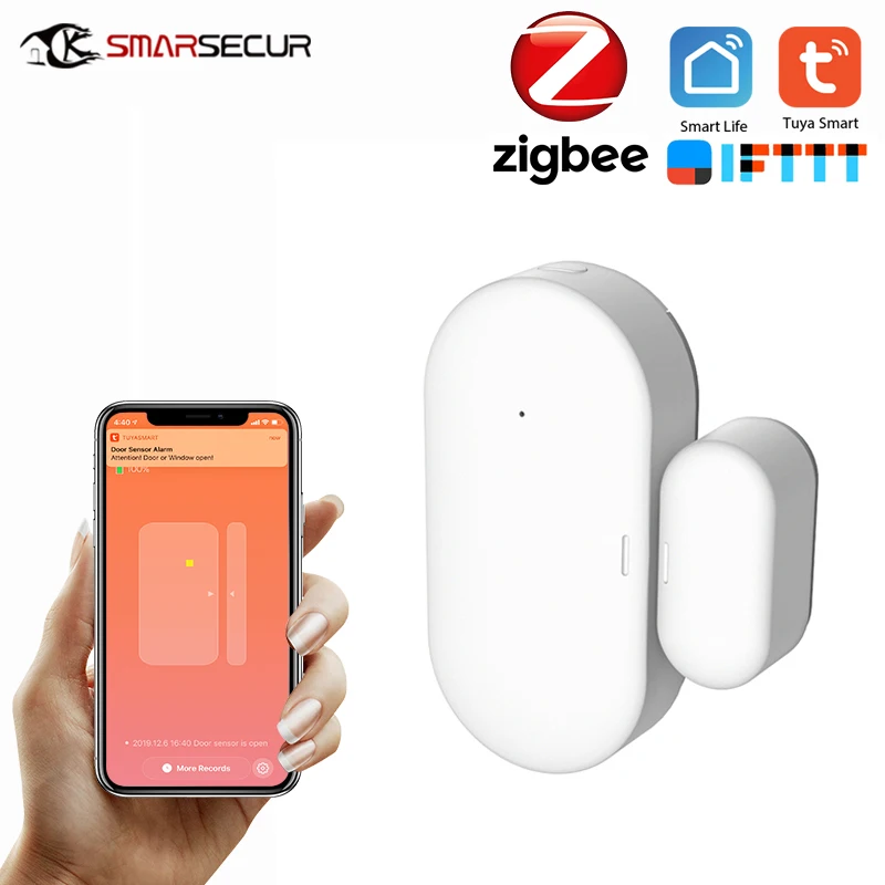 Tuya Zigbee датчик двери/окна контактов система сигнализации для умного дома