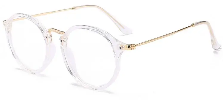 Ретро женские очки, оправа, Модные мужские очки, оправа, винтажные круглые прозрачные линзы, очки, оптическая оправа для очков - Цвет оправы: Transparent